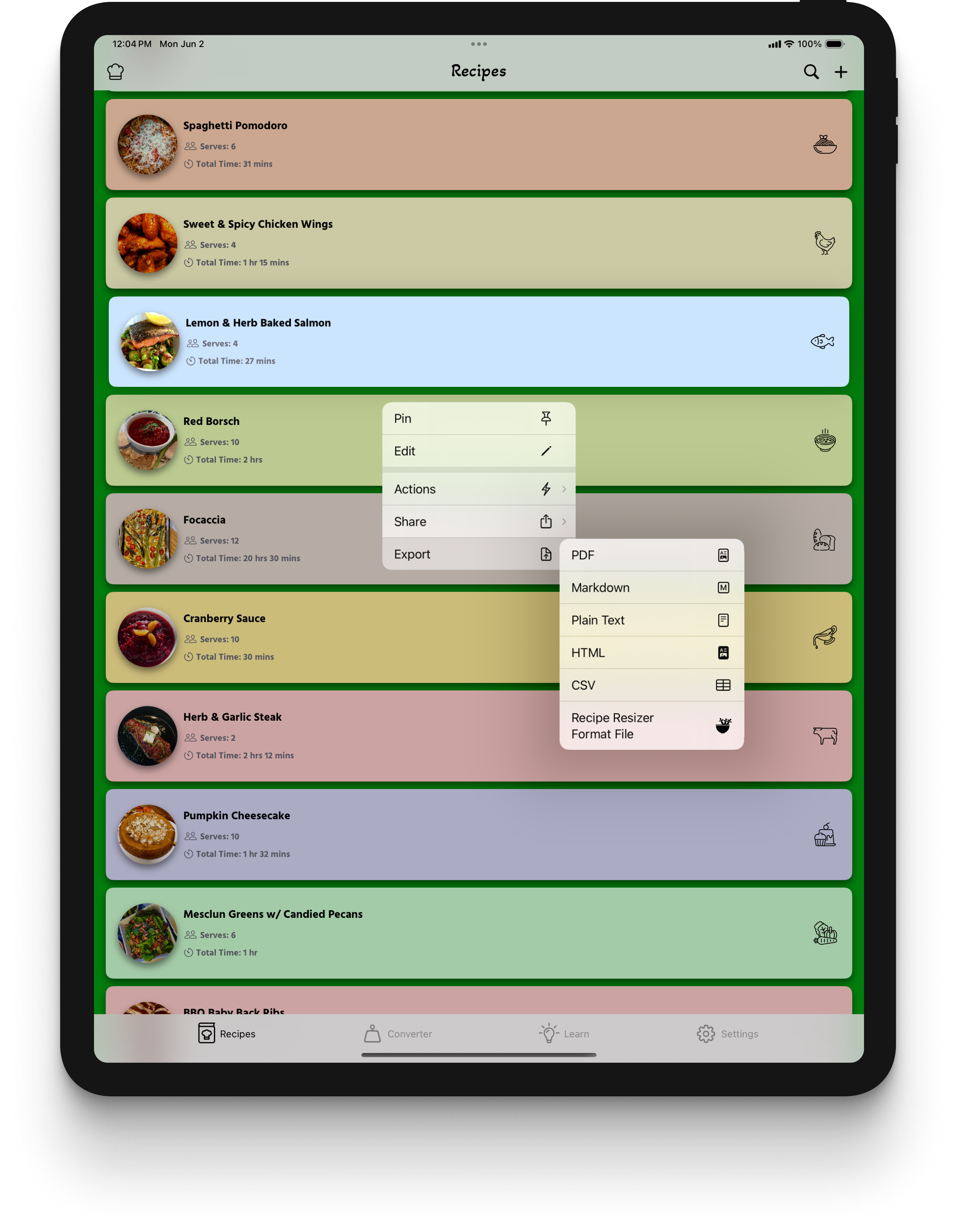 Recipe Resizer iPad Screenshot
