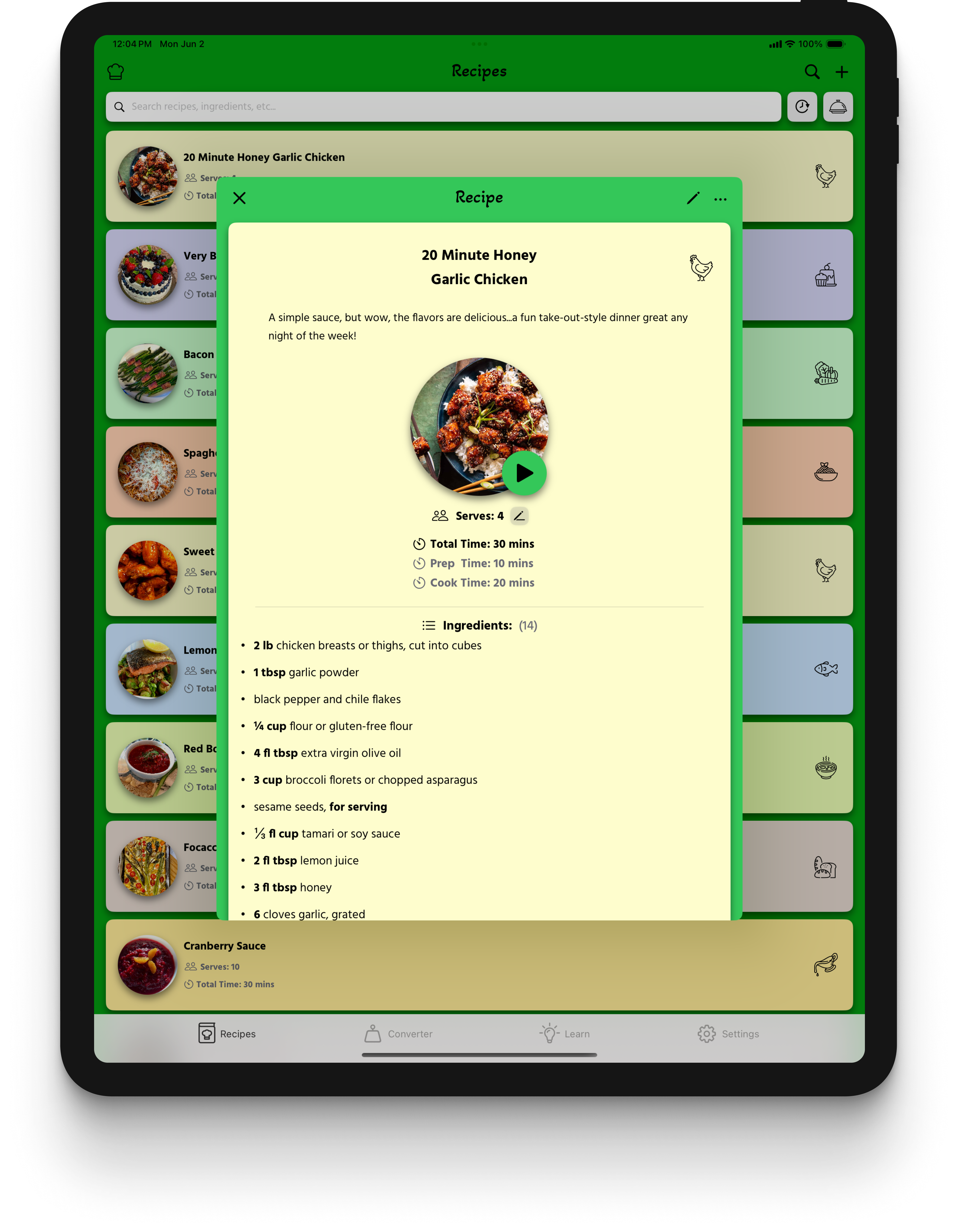 Recipe Resizer iPad Screenshot