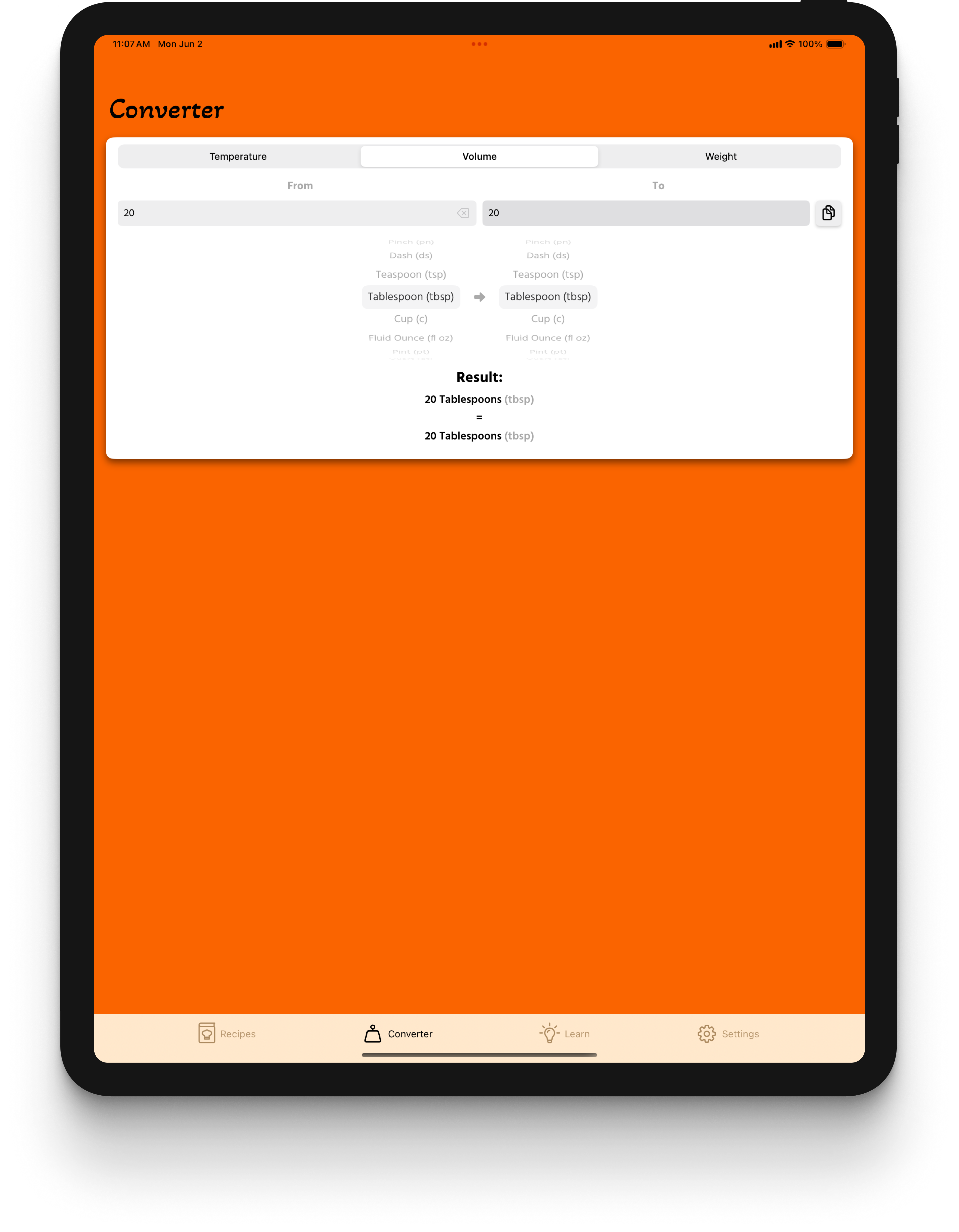 Recipe Resizer iPad Screenshot