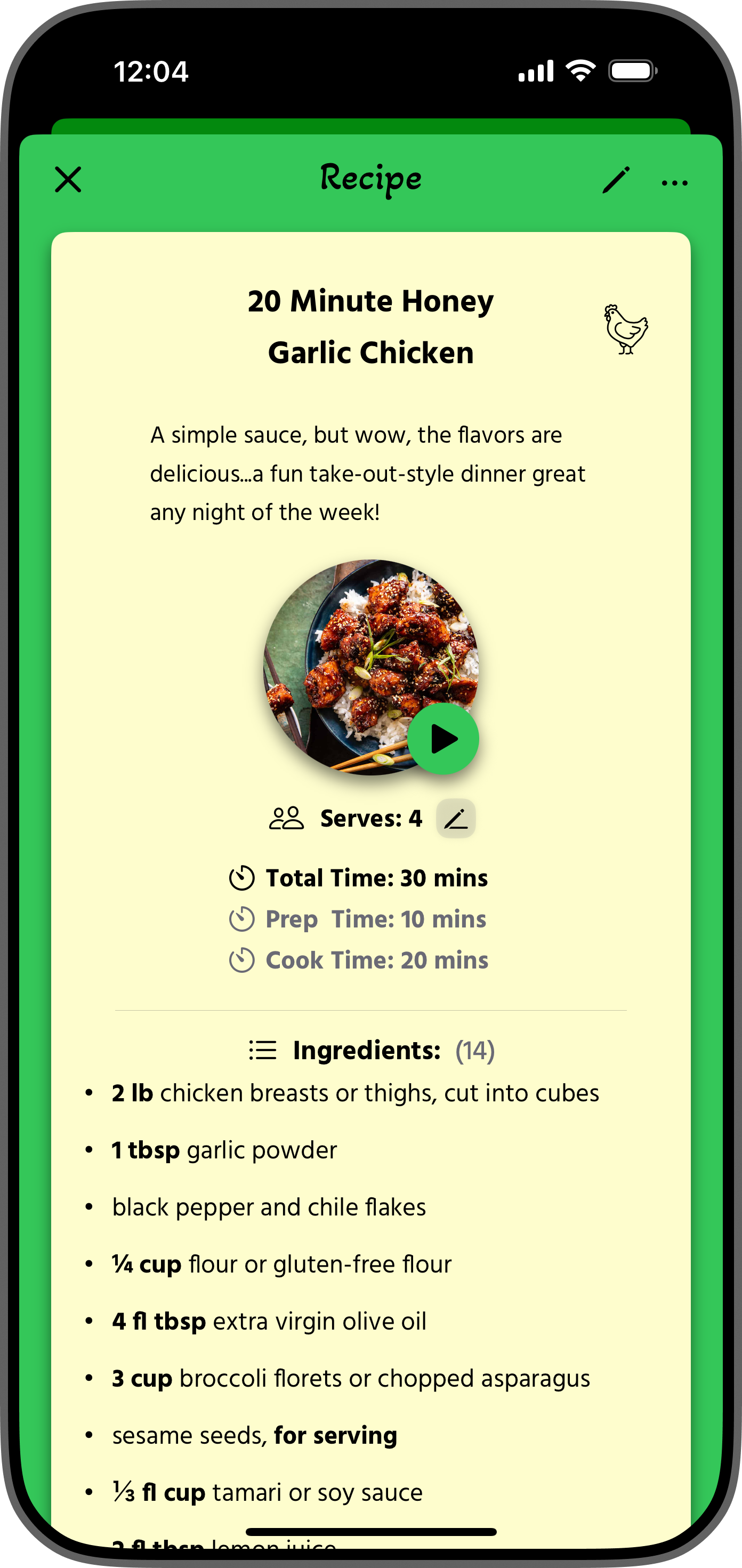 Recipe Resizer iPhone Screenshot
