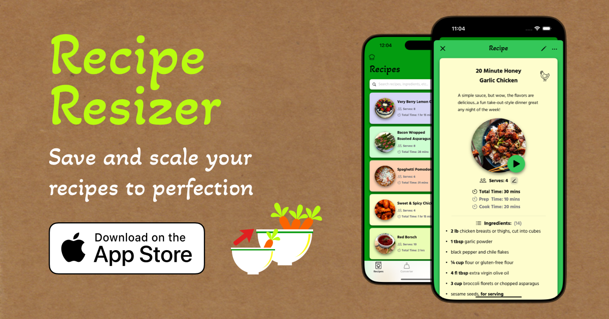 Recipe Resizer App Store Screenshot
